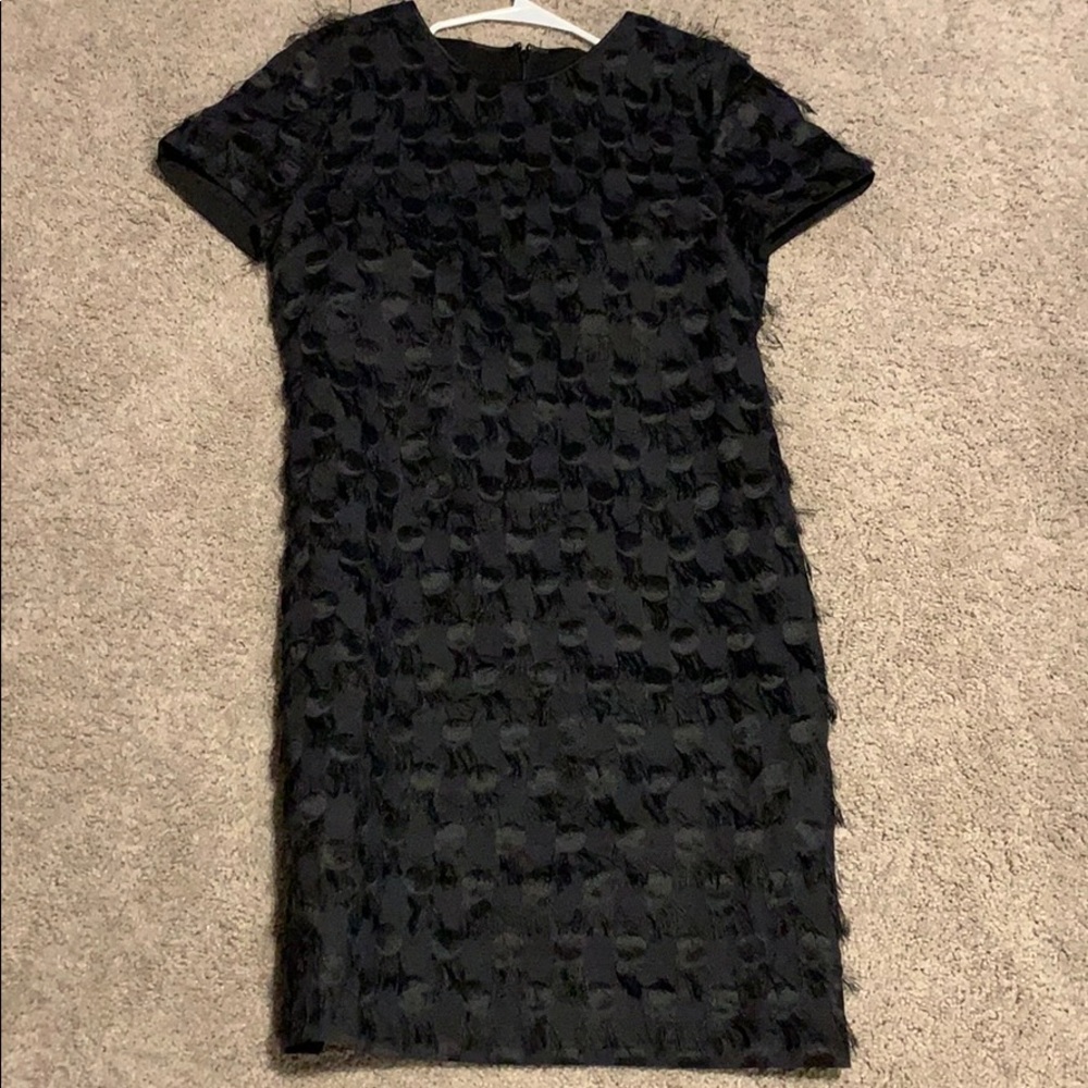 Black feathered Banana Republic cocktail dress